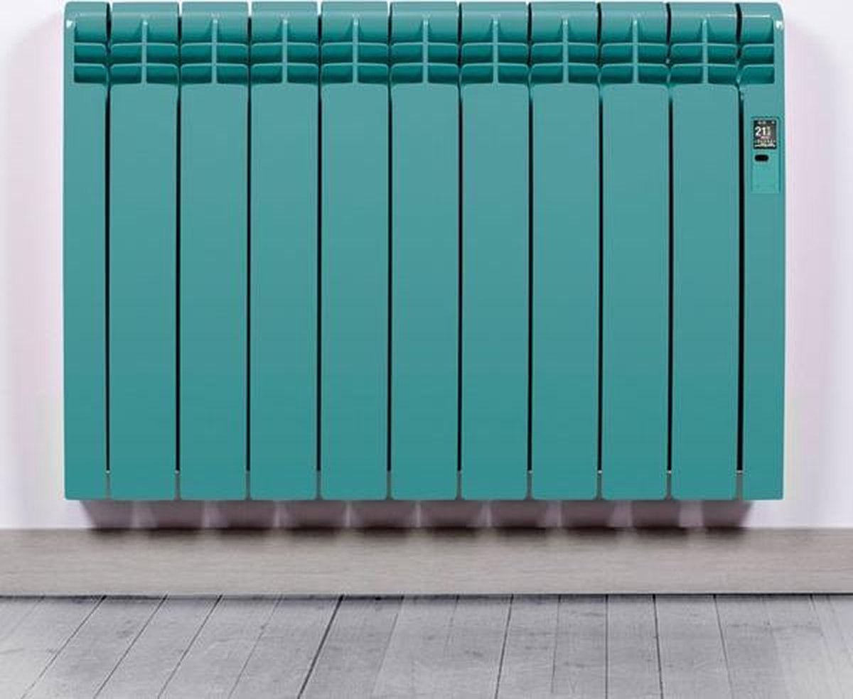 Elektrische Radiator Wifi - Smartcontrol via app Turquoise Blue (RAL) - Energiebesparende functies - Laag verbruik - Realtime consumptie - 5 elementen - 550 W - Zuinigste Radiator