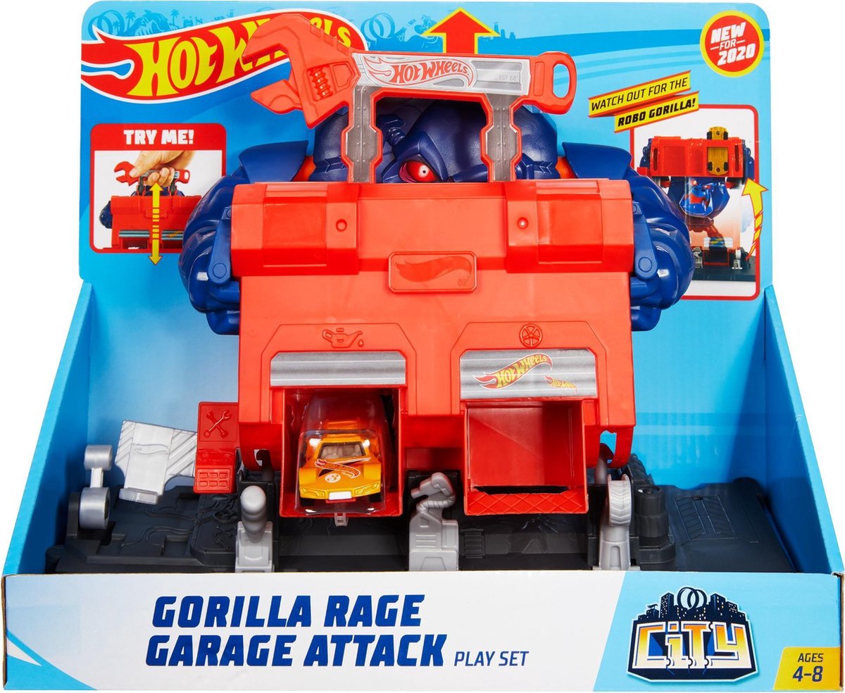 Hot Wheels City  Razende Gorilla Garageaanval Speelset
