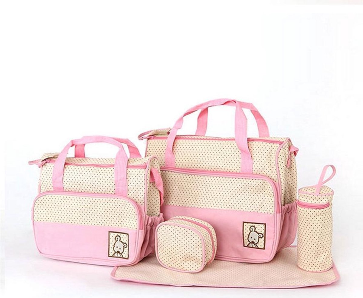 Luiertas roze - complete 5-delige set