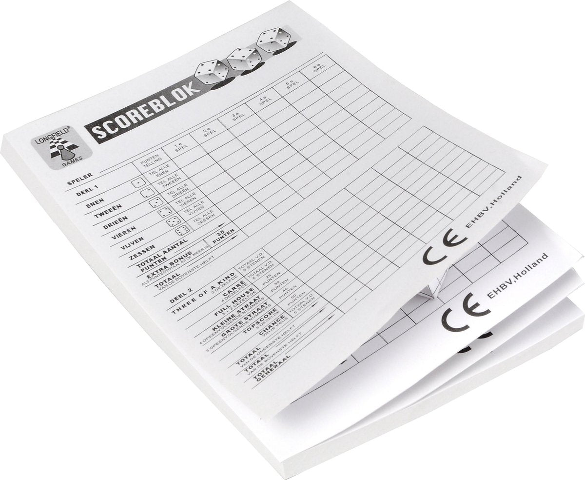 Longfield Games Yahtzee Scoreblok - 100 Vellen