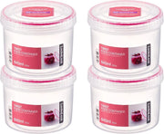 Lock&Lock - Twist Vershoudbakjes | Voorraadbussen | Bewaardozen voedsel - 640 ml - Rond - Set van 4 stuks