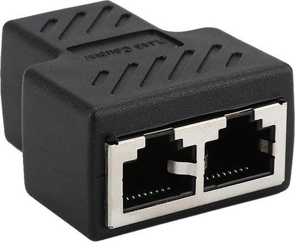 Garpex® RJ45 Splitter 1 naar 2 RJ45 Netwerk Adapter – LAN Splitter – Ethernet Netwerk – Connector – 100 Mbps - Zwart