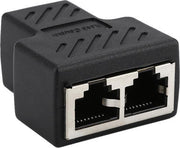 Garpex® RJ45 Splitter 1 naar 2 RJ45 Netwerk Adapter – LAN Splitter – Ethernet Netwerk – Connector – 100 Mbps - Zwart