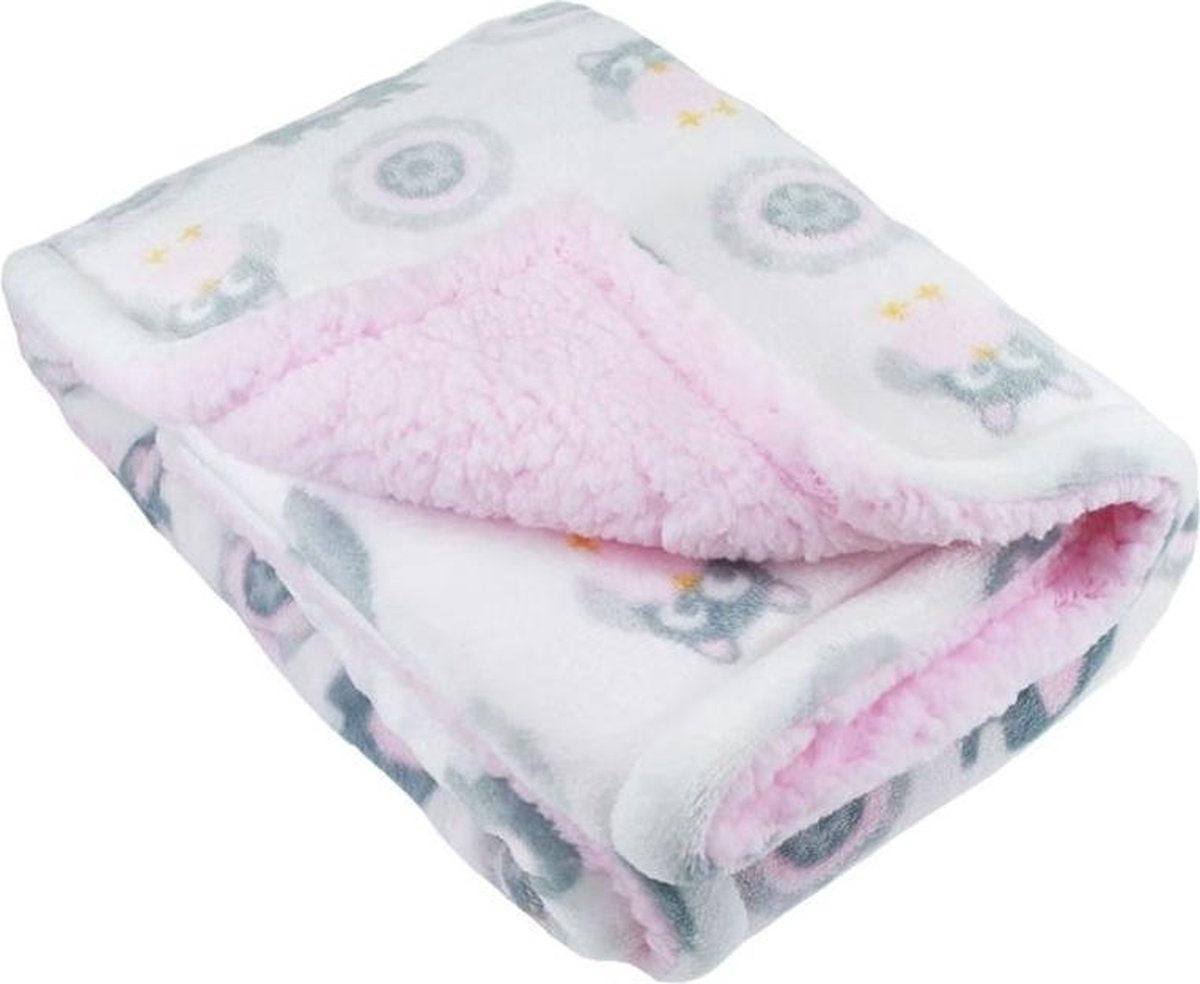 Soft Touch Deken Olifant 70 X 100 Cm Wit/roze