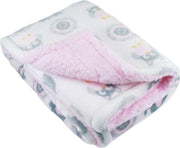 Soft Touch Deken Olifant 70 X 100 Cm Wit/roze