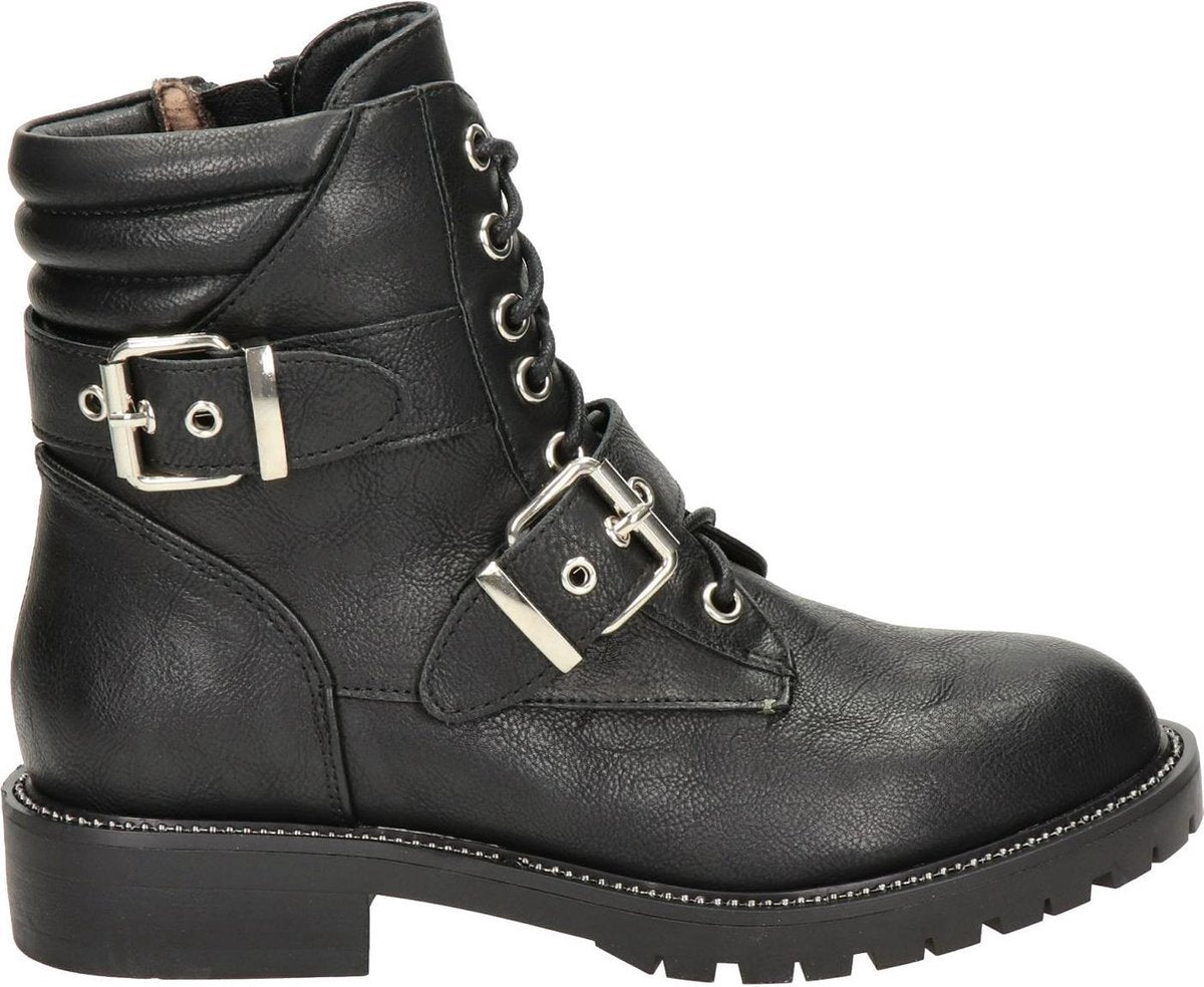 Dolcis dames bikerboot - Zwart zwart - Maat 41