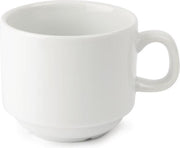 Olympia - Witte porselein kopjes stapelbaar ( set van 12 stuks )