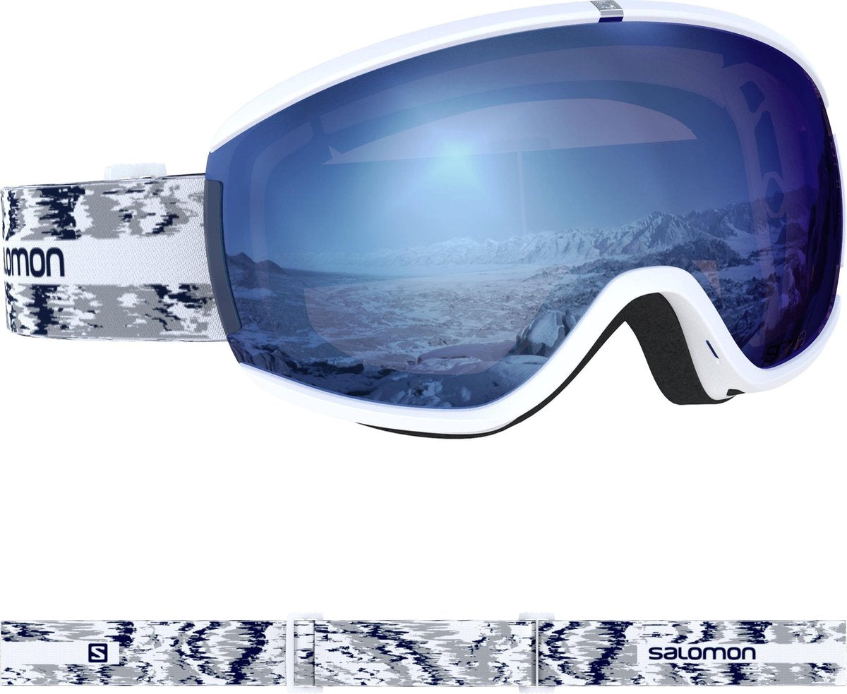Salomon Ivy Sigma Sneeuwbril - Dames Fit & Comfort - Maximaal Gezichtsveld - White Glitch/Sky Blue