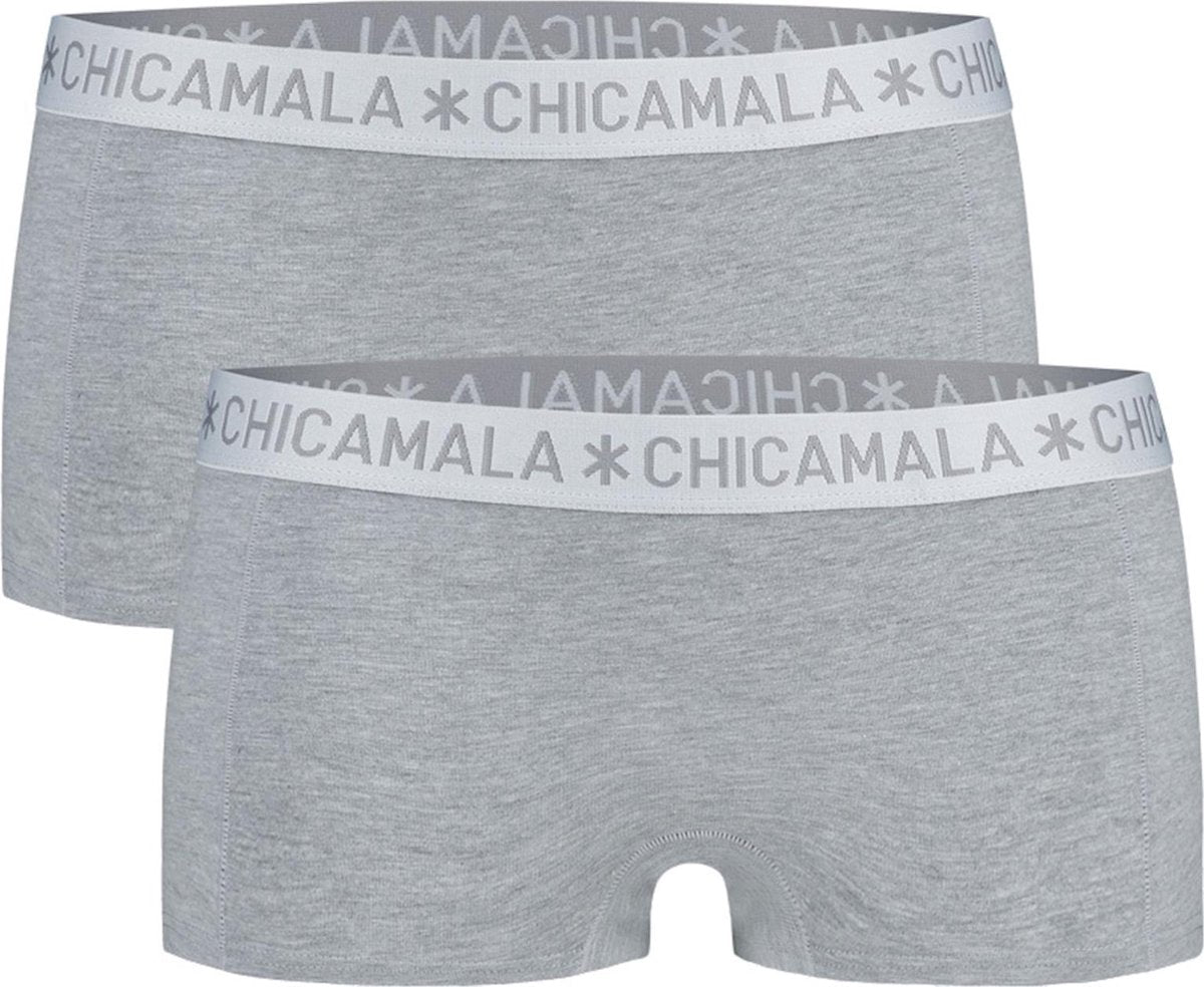 Chicamala - Dames - 2-Pack Basic Boxershorts - Grijs - M