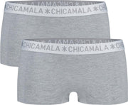 Chicamala - Dames - 2-Pack Basic Boxershorts - Grijs - M