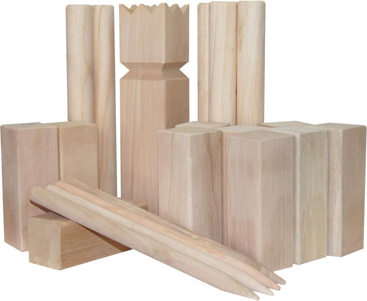 Outdoor Play XL Kubb met 21 Houten Onderdelen - Speelgoed - Buitenspeelgoed