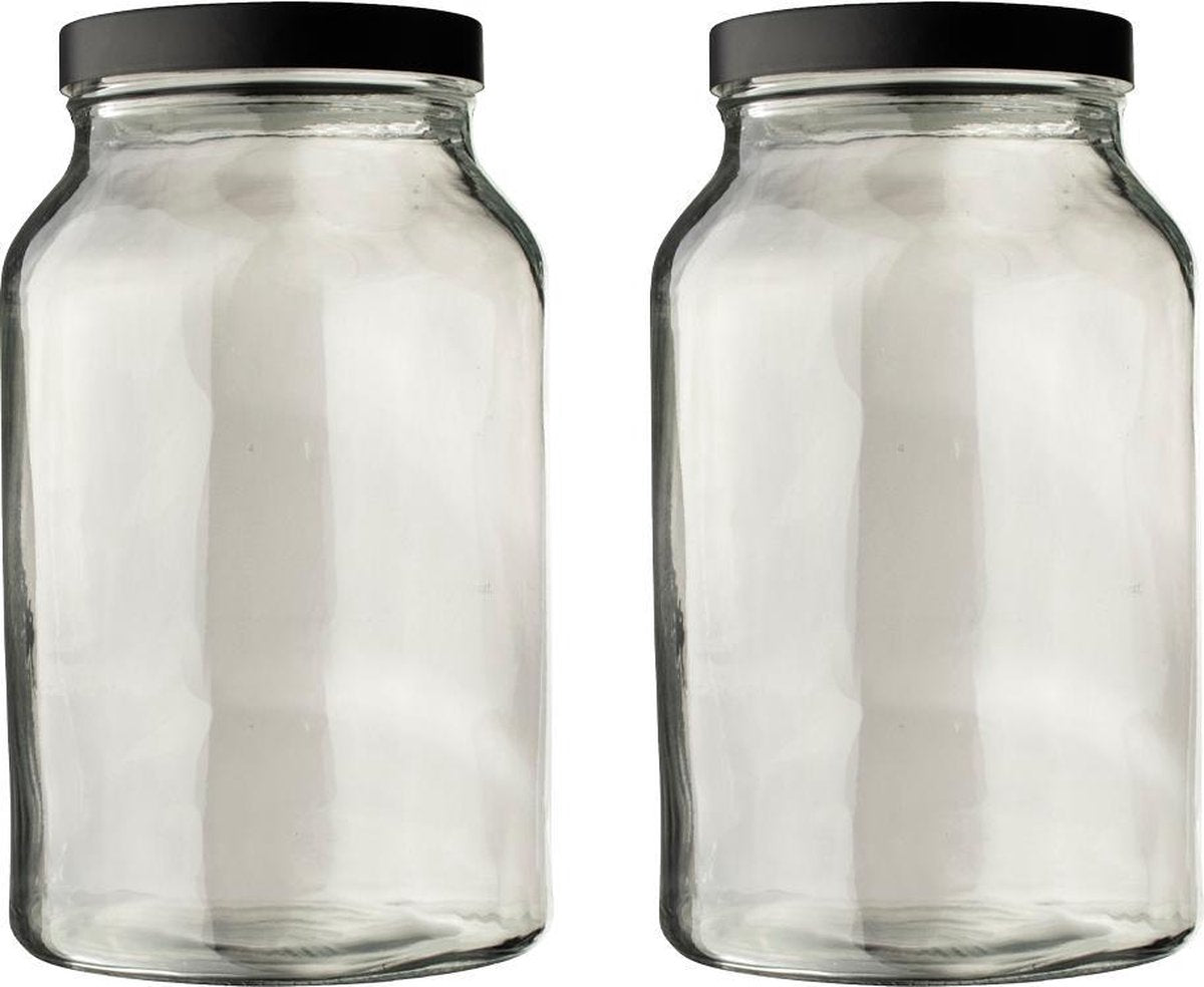 Glazen voorraadpot 4L - set 2 stuks
