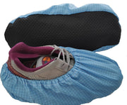 2 Paar ESD Overschoenen / schoenovertrek / schoenhoesjes antislip herbruikbaar antistatisch lichtblauw ruit motief