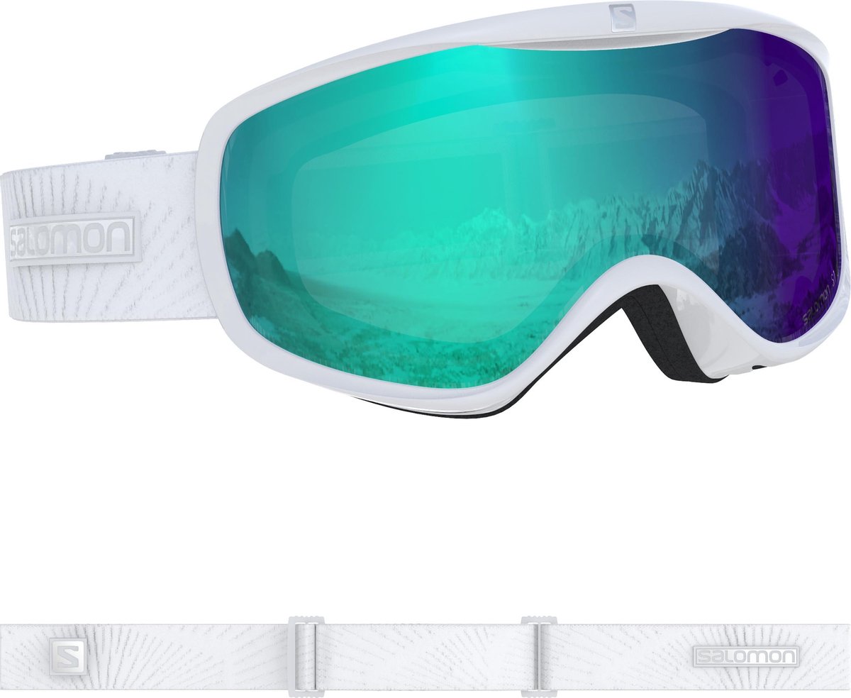 Salomon Sense Photo Sneeuwbril - Ontworpen Voor Haar - Breed Gezichtsveld -White/AW Blue