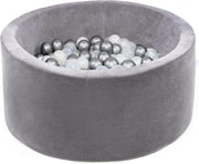 Ronde Ballenbad 90x40 Velvet Grijs - Ballenbak met 300 ballen - Grijs