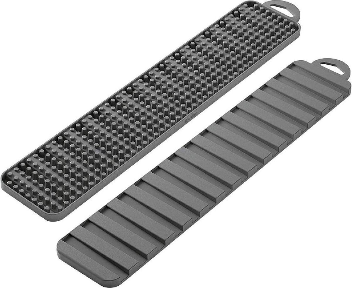 Metaltex Afdruipmat Gravity Slim 2-zijdig 40 X 8 Cm Antraciet