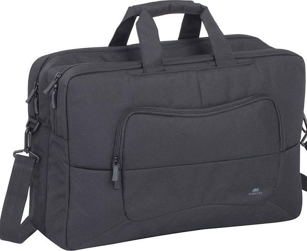 RivaCase - Laptop Schoudertas - 17 Inch - Extra vak voor 10.1 Inch tablet - Zwart