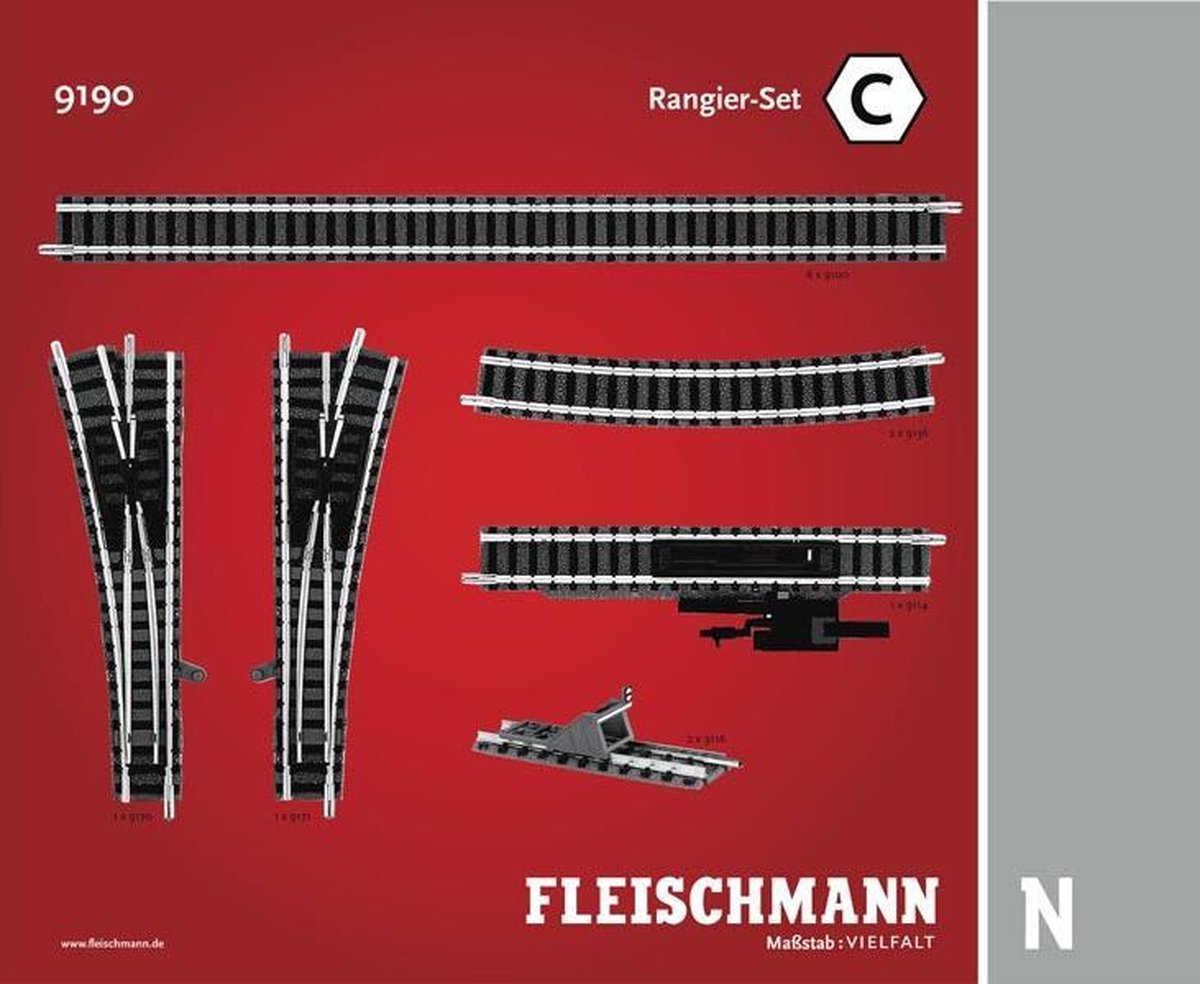9190 N Fleischmann Piccolo (met ballastbed) Uitbreidingsset