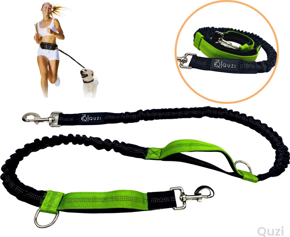 Extra Looplijn voor Middelgrote Hond - Hondenriem - 150 cm - Groen - Quzi®