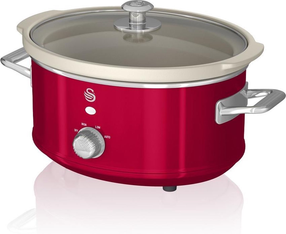 Swan Retro 3.5 L Slowcooker Rood