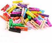 Wasknijpers mini | Wasknijpers hout | Mini knijpers | Foto clips | Foto knijpers | Kleine wasknijpers | Mini wasknijpers hout | Mini knijpertjes | Multicolor | Hout | 50 stuks | Able & Borret