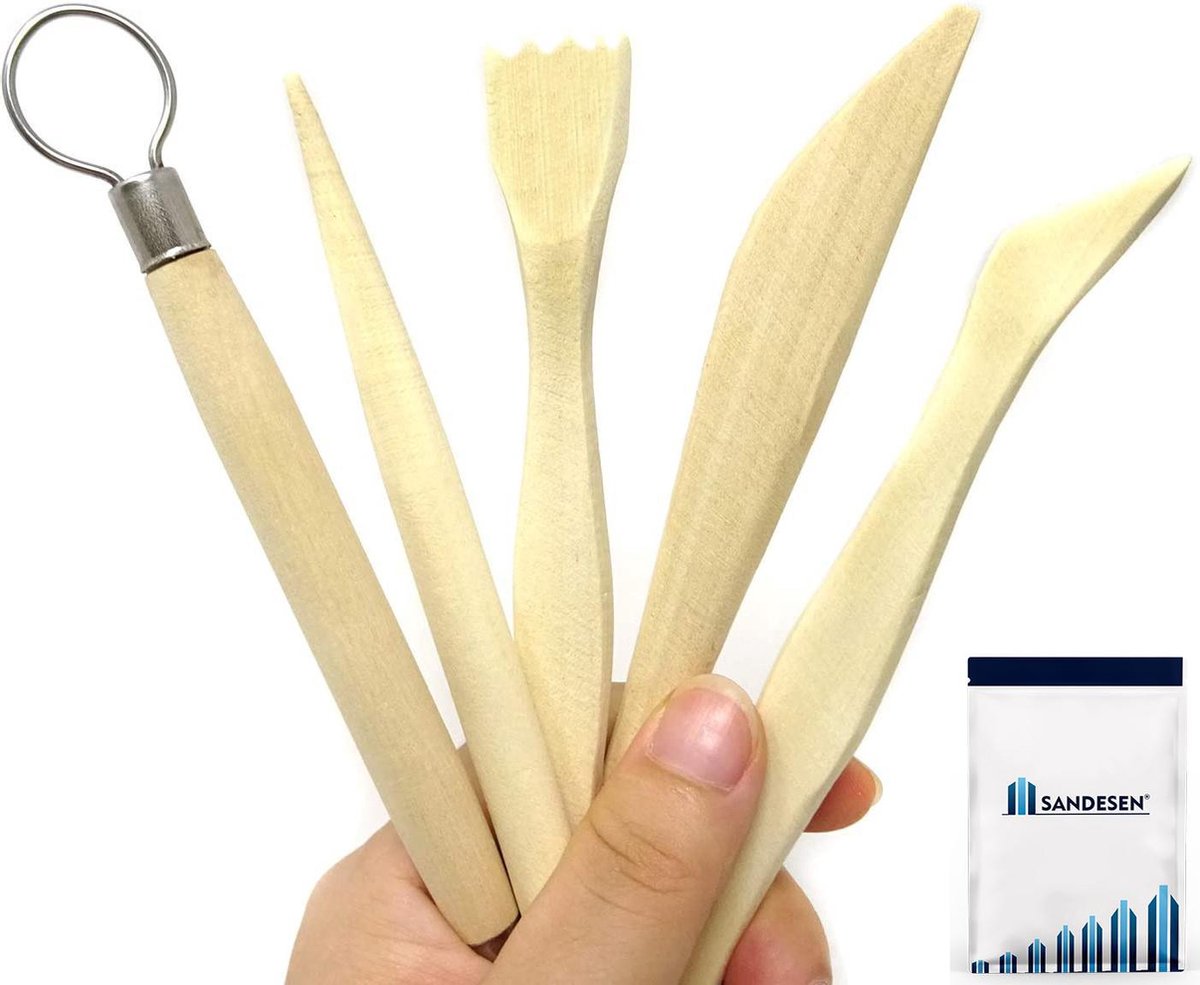 Set van 5 stuks klei beeldhouw gereedschapen