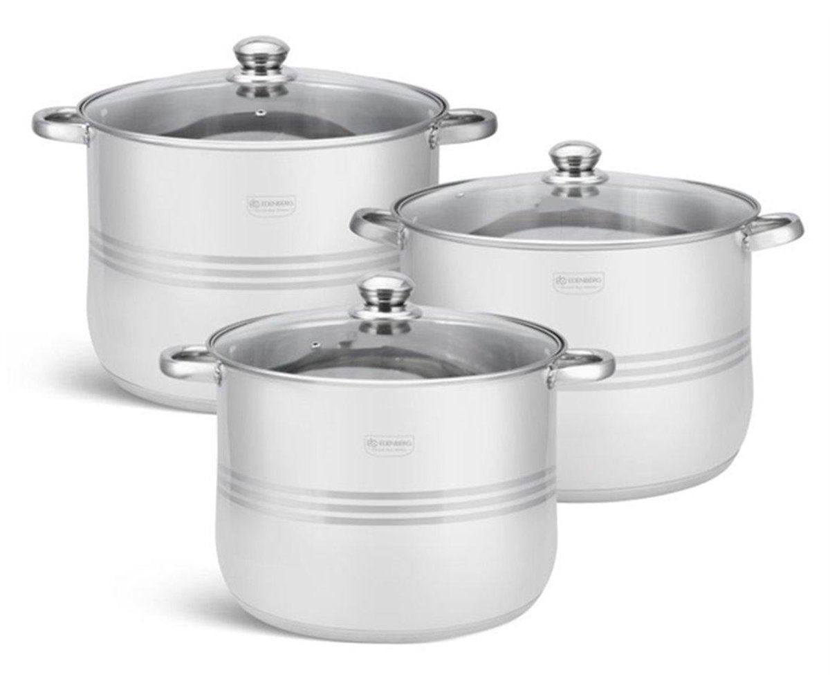 Edënbërg Classic Line - Luxe RVS Pannenset 6 delig - 5-Laags Bodem!