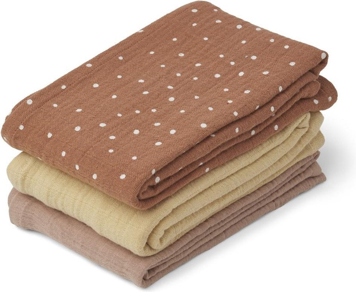 Line muslin cloth 3 pack Confetti terracotta mix | Liewood
