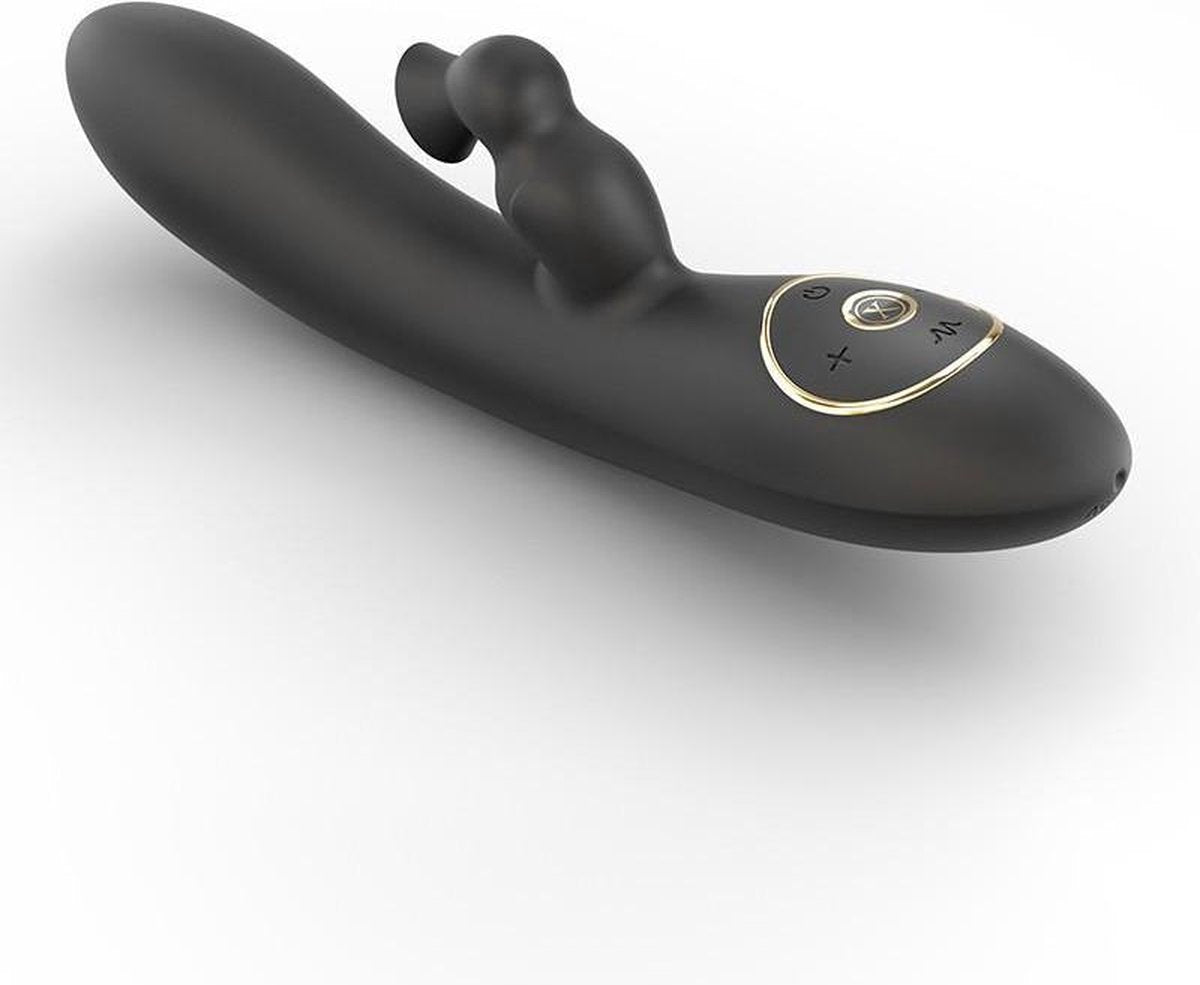 Dorcel Divine Rabbit Sucker G-spot en clitoris vibrator met zuiggedeelte - zwart