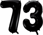 Folieballon 73 jaar zwart 86cm