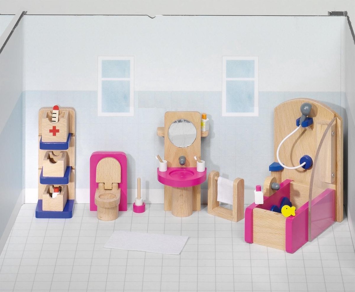 Popjes: MEUBELTJES voor BADKAMER 22-delig (incl. toebehoren