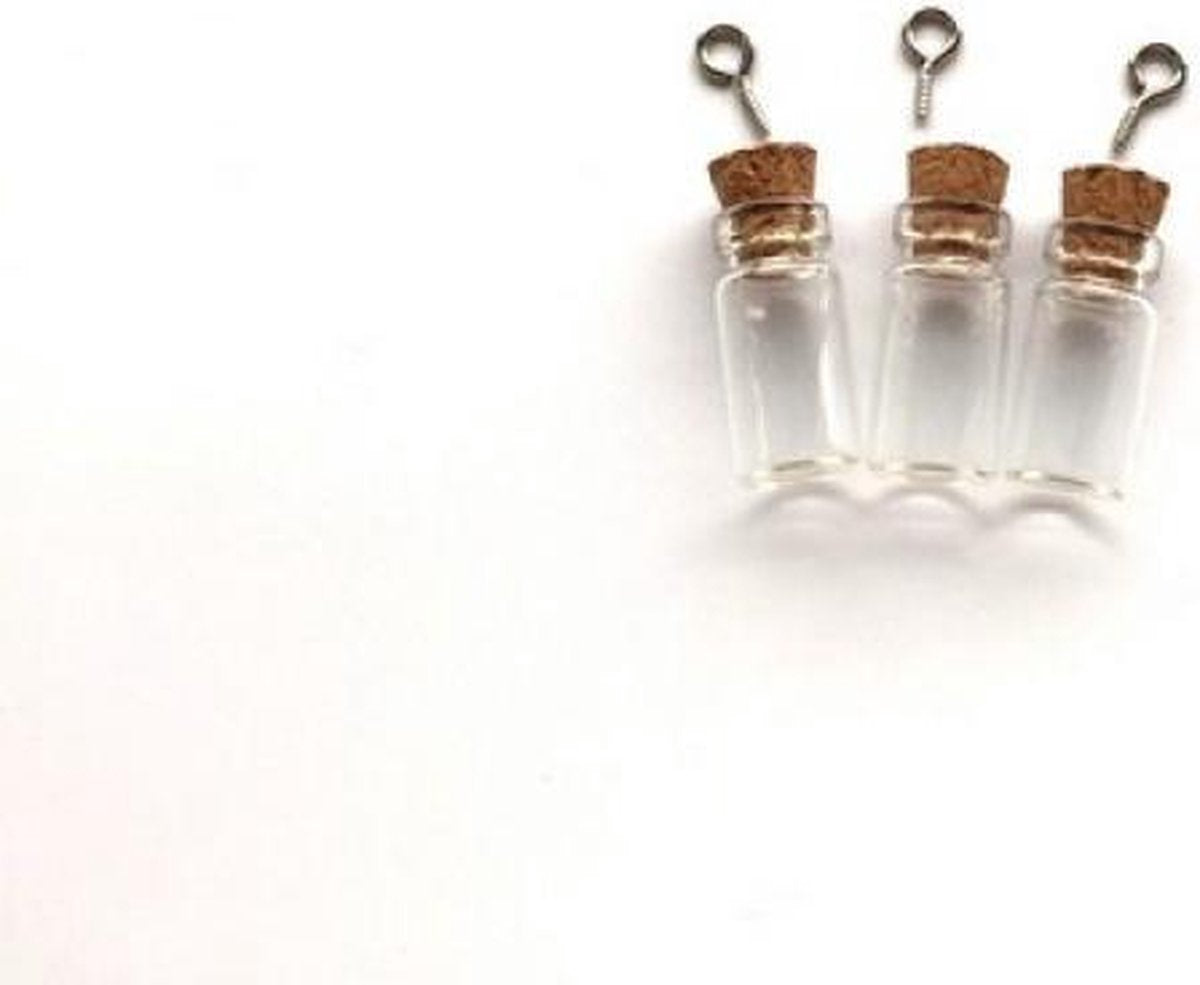 15 Mini flesjes - Hangers in verschillende maten