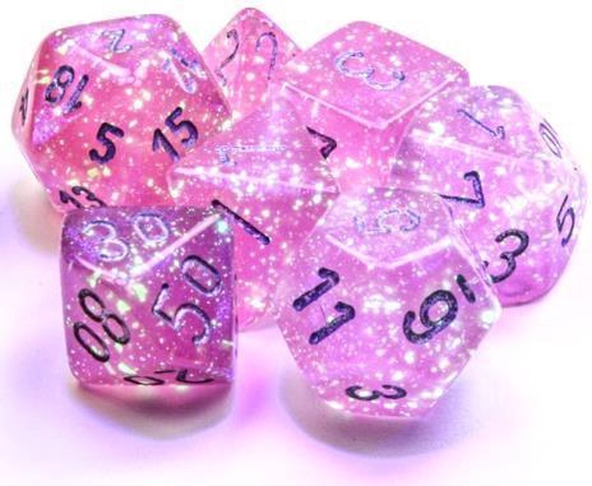Chessex 7-Die set Borealis Luminary - Pink/Silver