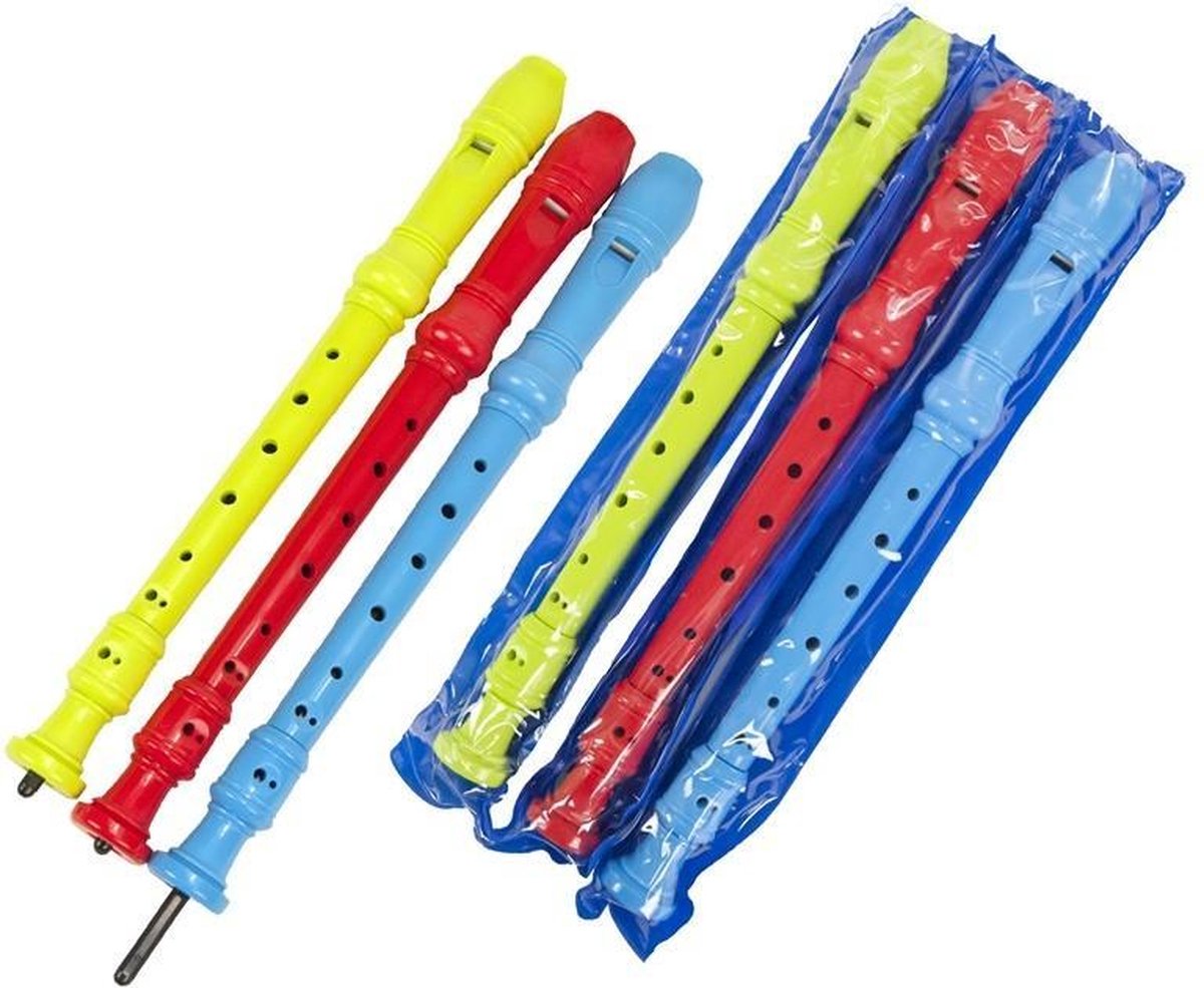 Blokfluit assorti 32cm - Set van 3 stuks