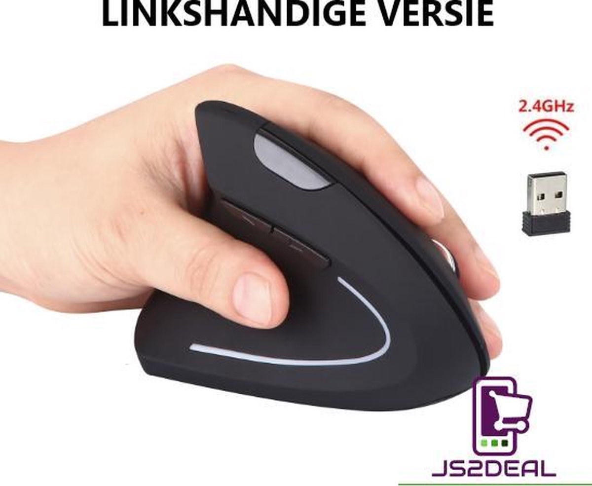 Verticale muis - Linkshandig - Ergonomisch design - Aanpasbare snelheden