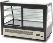 Koelvitrine 88 cm - 160 Liter - Incl. 2 Roosters - Schuifdeuren - Digitale Temperatuur Controle - Gebaksvitrine / Mini Vitrine  - Maxima