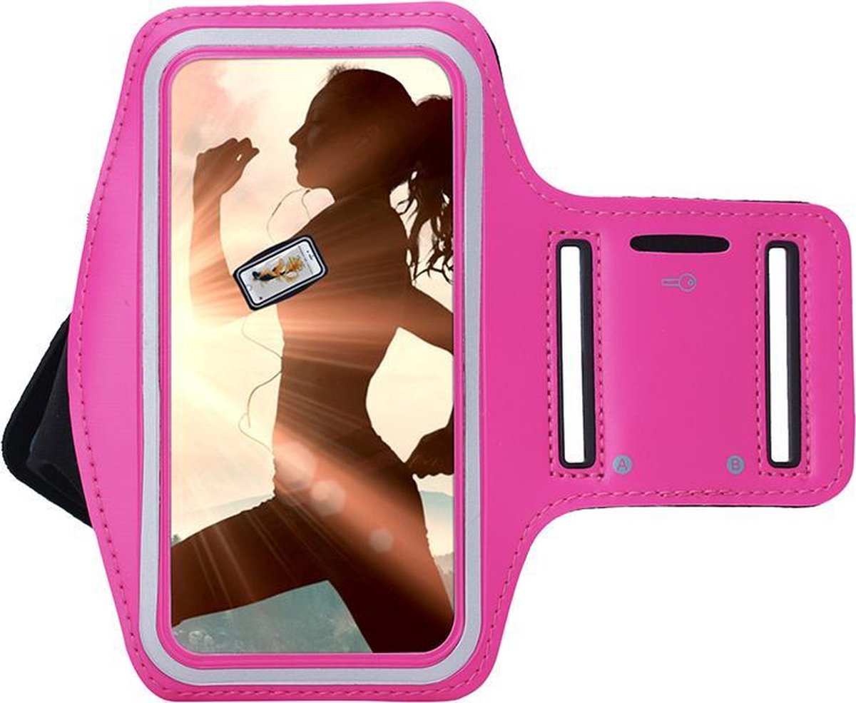 Samsung Galaxy A32 Hoesje - 4G - Sportband Hoesje - Sport Armband Case Hardloopband Roze