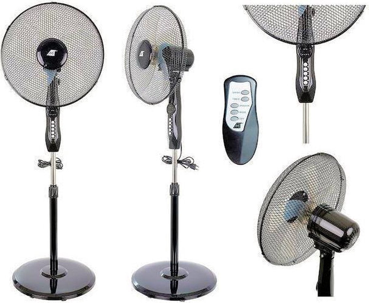 Dermarolling Luxe Ventilator Zwart Met 3 Instelbare Snelheden En Afstandbediening.