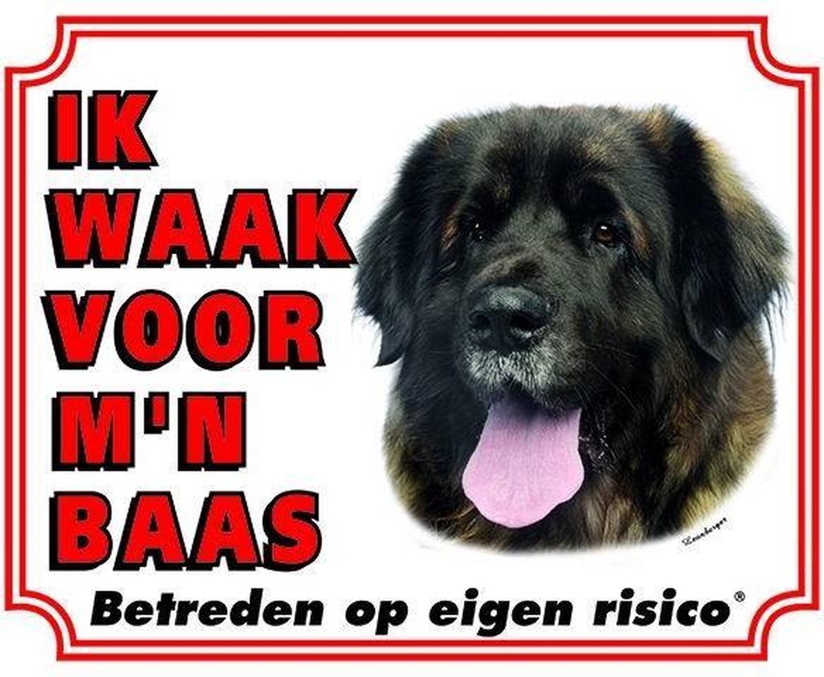 Leonberger Waakbord - Ik waak voor mijn baas