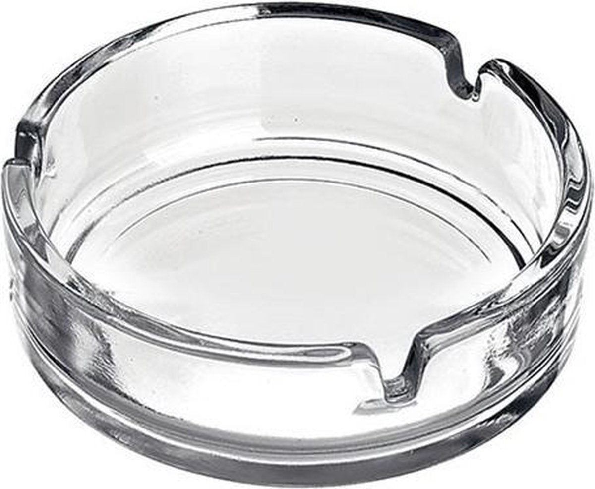 Asbak 11 x 3 cm transparant glas - binnen en buiten gebruik