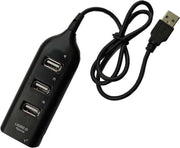 4Poort USB 2.0 Hub Zwart - Lange kabel