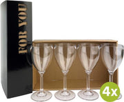 4x Wijnglas Valencia 32cl cadeauset | Onbreekbare kunststof / plastic drinkglazen