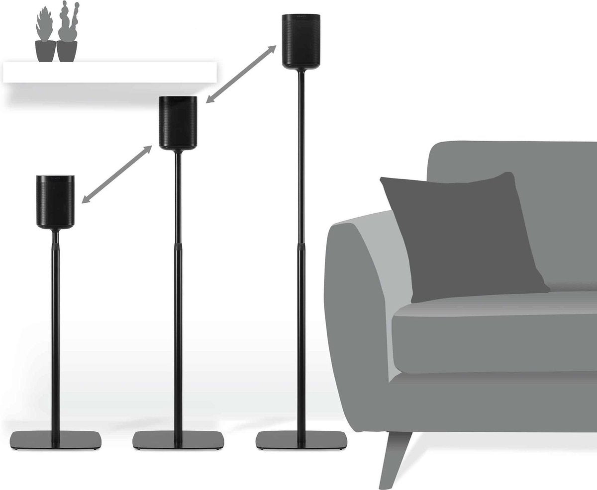Flexson Sonos One / Play:1 set verstelbare standaards zwart (2 stuks)