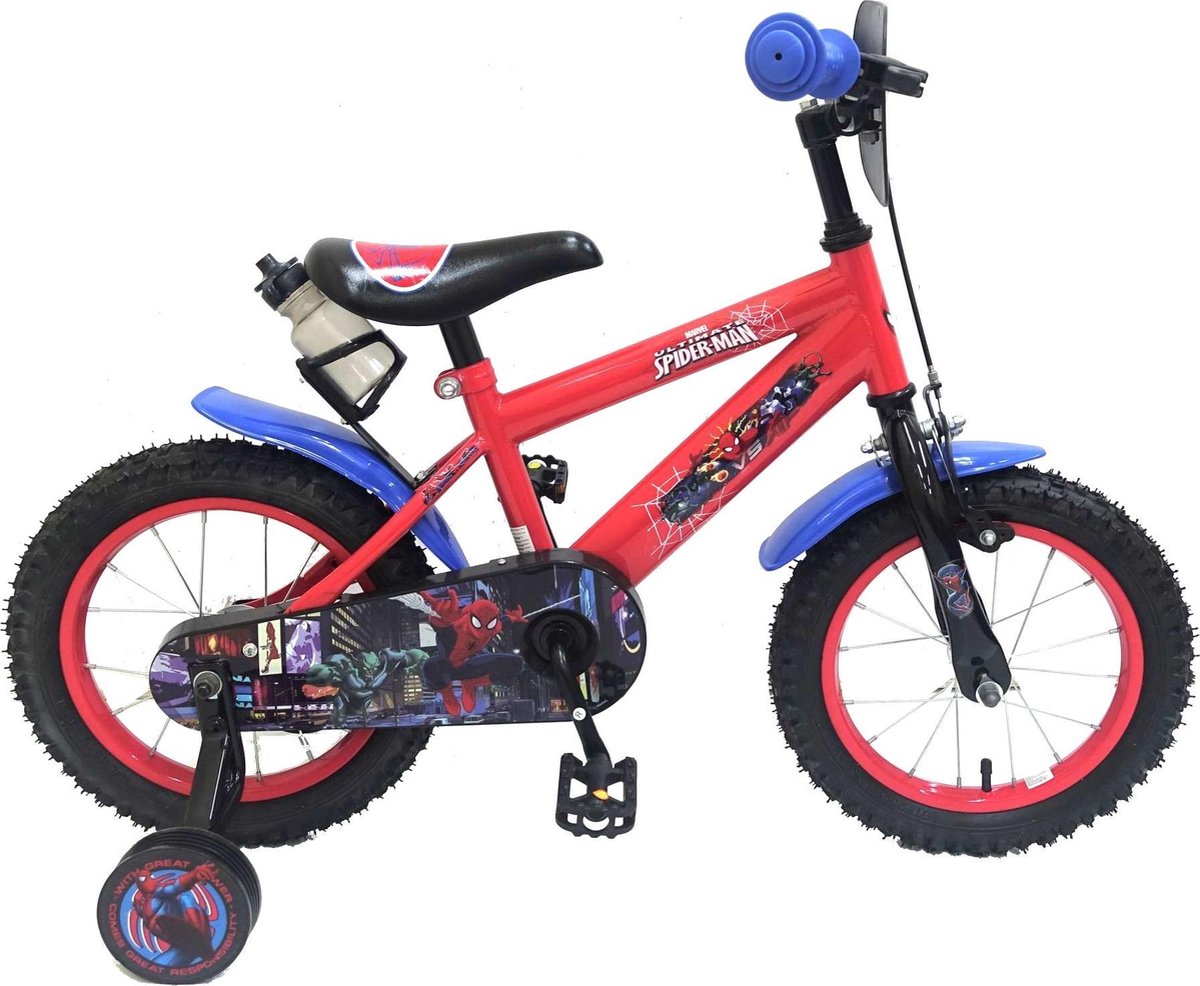 Ultimate Spider-Man Kinderfiets - Jongens - 14 inch - Rood Blauw