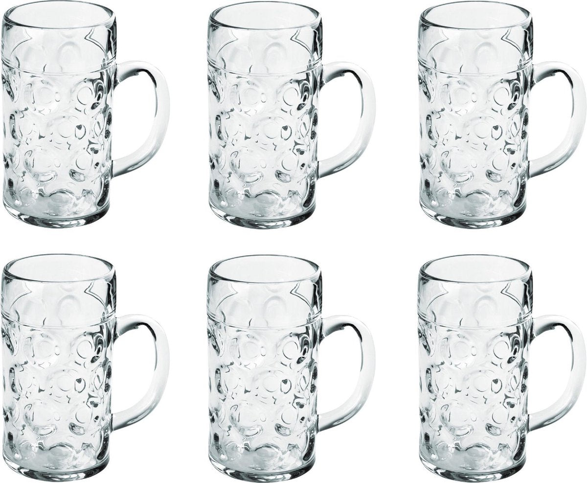 10x Bierpullen/bierglazen halve liter/50 cl/500 ml van onbreekbaar kunststof - 0