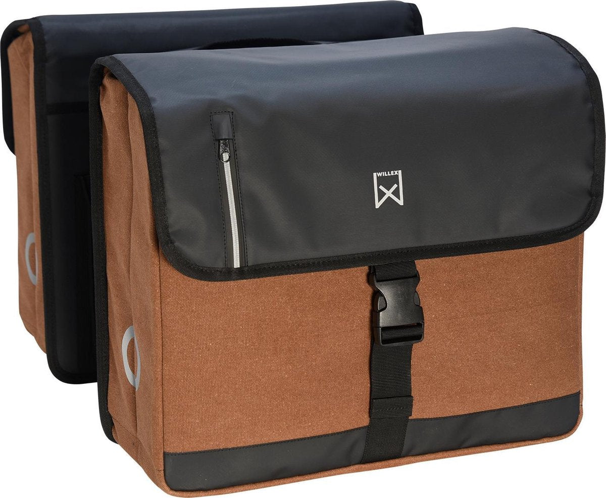 Willex Dubbele Fietstas Business - Bruin/Zwart - 40L