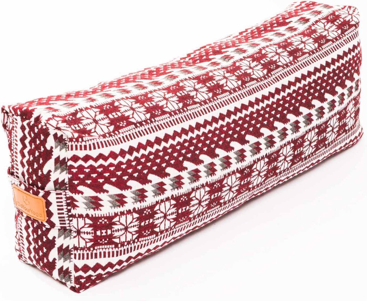 #DoYourYoga - Hoekig Yoga bolster - »Paravati« - Meditatiekussen met bio-organische boekweit schalen vulling - L67 cm & diam.13 cm - Style (9)