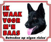 Duitse Herder Zwart Waakbord - Ik waak voor mijn baas
