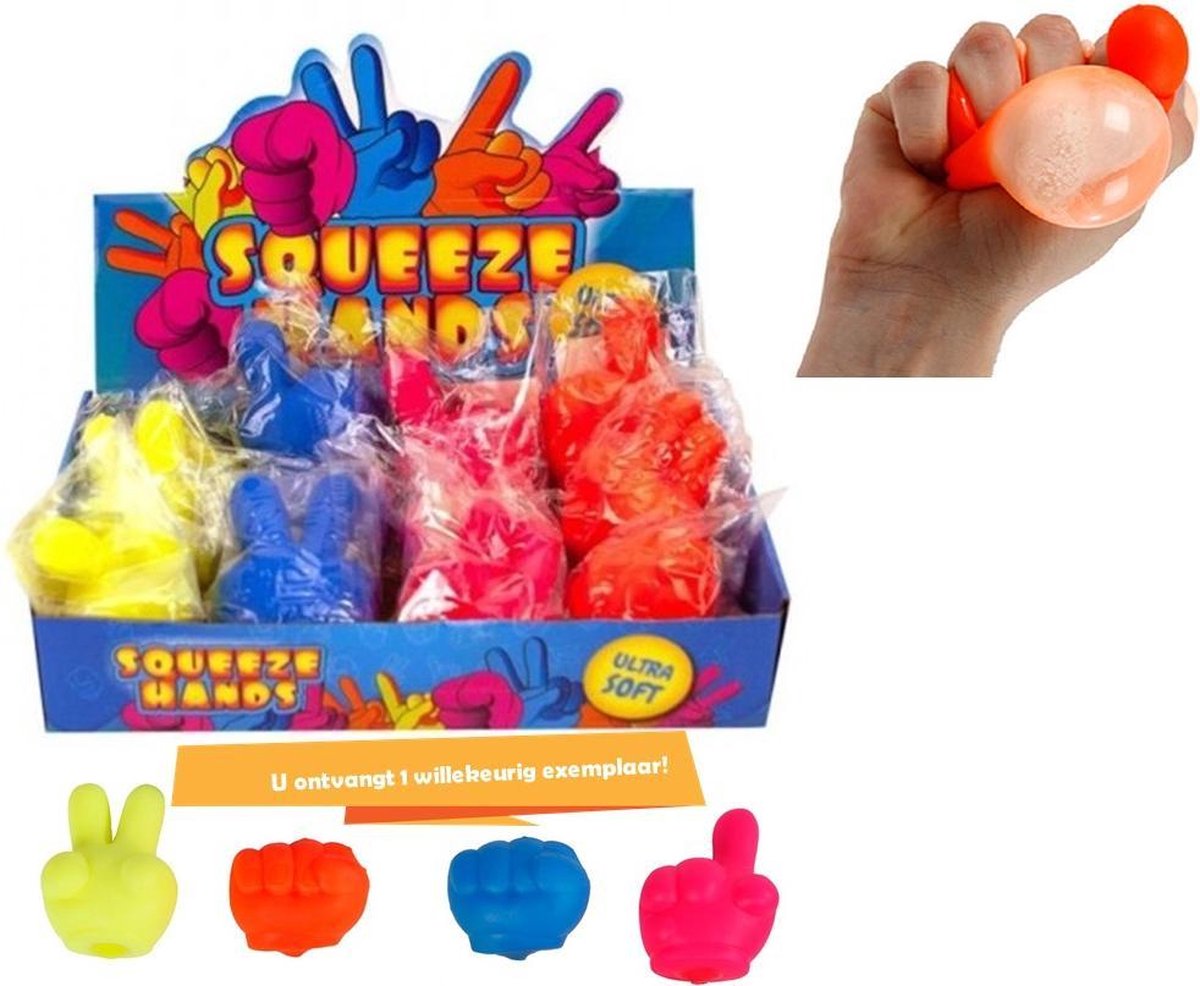 Fidget Toy Neon Hand knijpbal 7 cm - Stressbal voor de hand - Ultra Soft - Satisfying - 1 exemplaar