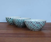 3 Kommetjes Terracota met Oosterse print